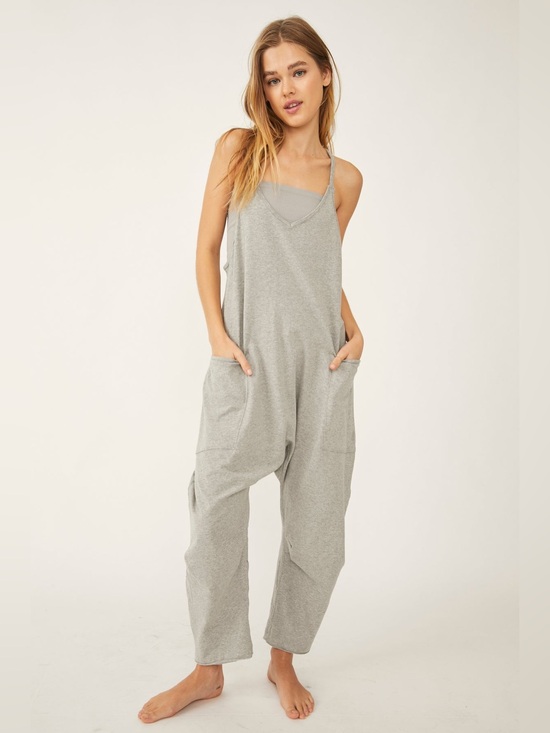 FP Movement by Free People Pants - Free People Hot Shot Onesie in Heather Grey Size Small
